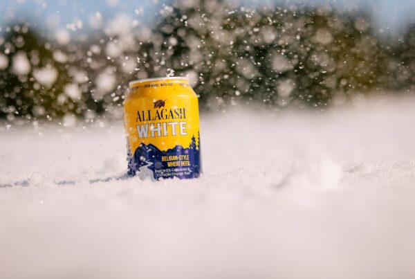 Allagash White enjoying a little dip in the snow