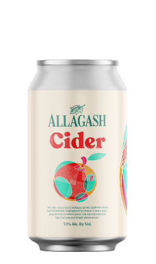 Allagash Cider is a dry and effervescent cider made in-house at Allagash Brewing company using Maine-grown apples