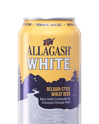 The citrusy, hazy, goodness that is Allagash White in a 12 oz. can