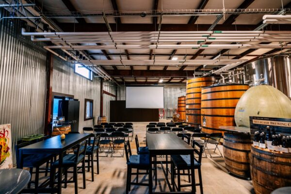 Private event view of the Cellars at Allagash